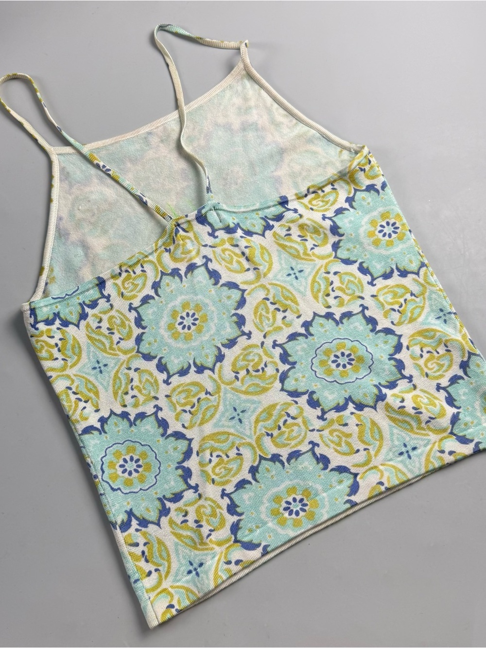 vtg y2k TIBI Floral Medallion Tile Print Silk Blend Cami Tank Boho Top | Small - Picture 2 of 6